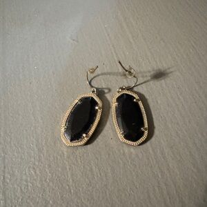 Kendra Scott Elle Gold Drop Earrings in Black Opaque Glass